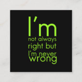 Ik ben niet altijd zo grappig, hilarische humorou. vierkante visitekaartje (Voorkant)