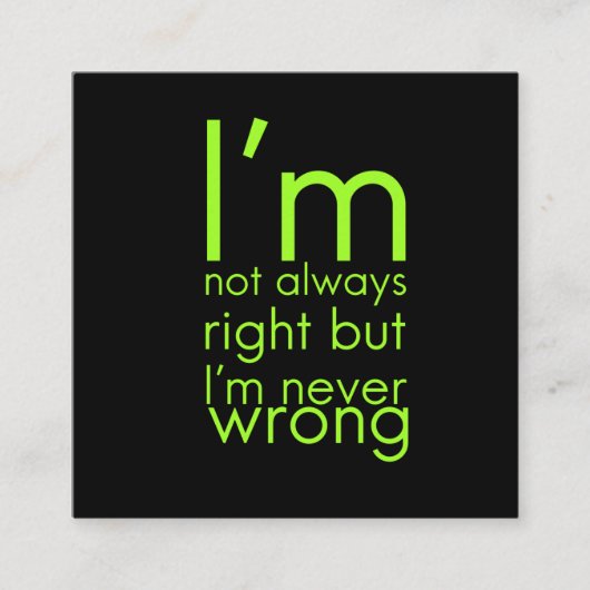 Ik ben niet altijd zo grappig, hilarische humorou. vierkante visitekaartje (Voorkant)