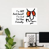 Ik ben niet anti-sociaal (2) poster (Thuiskantoor)