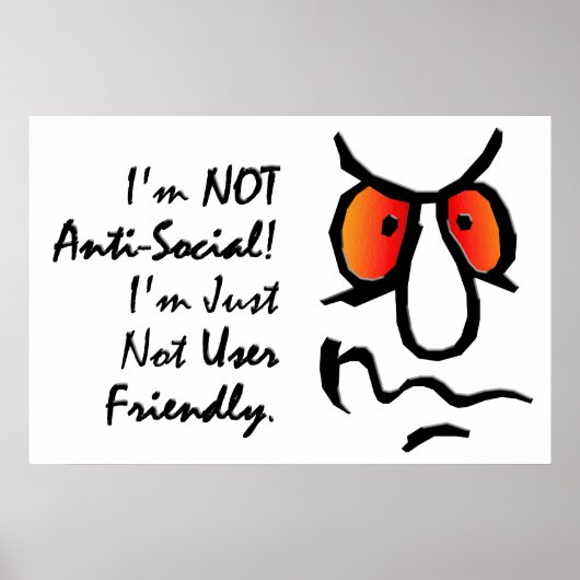Ik ben niet anti-sociaal (2) poster (Voorkant)