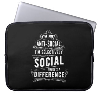 Ik ben niet anti-sociaal laptop sleeve
