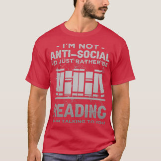 Ik ben niet anti-sociale ID, maar lees Introv liev T-shirt