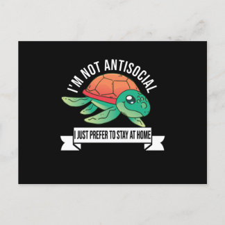 Ik ben niet antisociaal en ik heb liever thuis te briefkaart