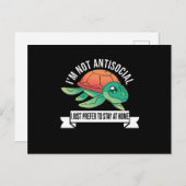 Ik ben niet antisociaal en ik heb liever thuis te briefkaart (Voorkant / Achterkant)