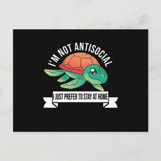 Ik ben niet antisociaal en ik heb liever thuis te briefkaart (Voorkant)
