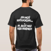 Ik ben niet antisociaal...ik ben gewoon niet gebru t-shirt (Achterkant)