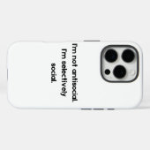 Ik ben niet antisociaal — Ik ben Selectief Sociaal Case-Mate iPhone Case (Achterkant (horizontaal))