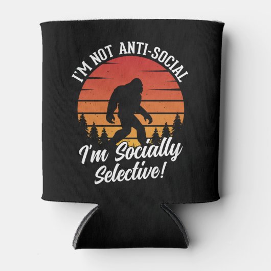 Ik ben niet asociaal Bigfoot Black Blikjeskoeler (Voorkant)