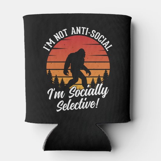 Ik ben niet asociaal Bigfoot Black Blikjeskoeler (Achterkant)