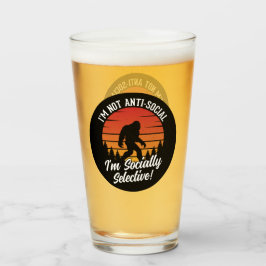 Ik ben niet asociaal Bigfoot Black Glas