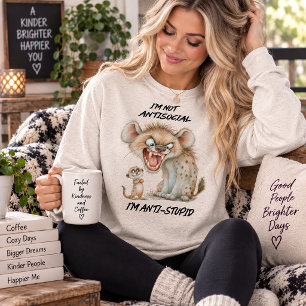 Ik ben niet asociaal, ik ben anti-dommige sarcasti Tri-Blend shirt