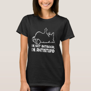 Ik ben niet asociaal, ik ben antidom en depressief t-shirt