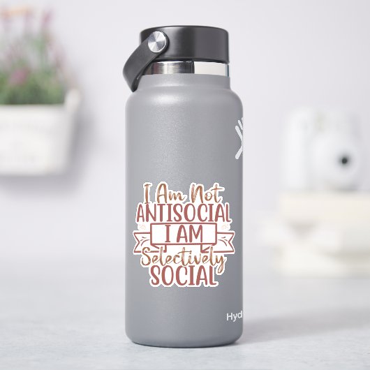 Ik ben niet asociaal, ik ben selectief sociaal sticker (HydroFlask)