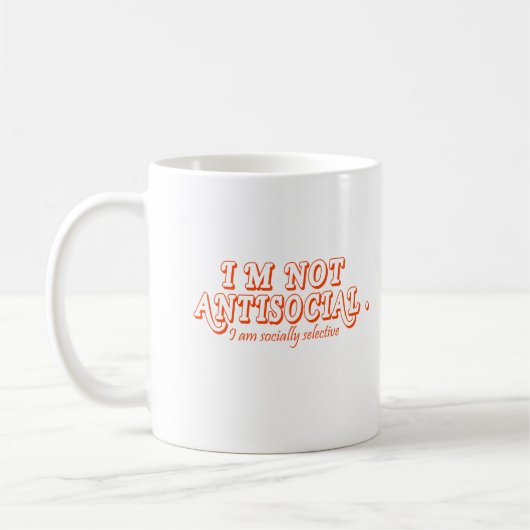 Ik ben niet asociaal, maar sociaal selectief koffiemok (Links)