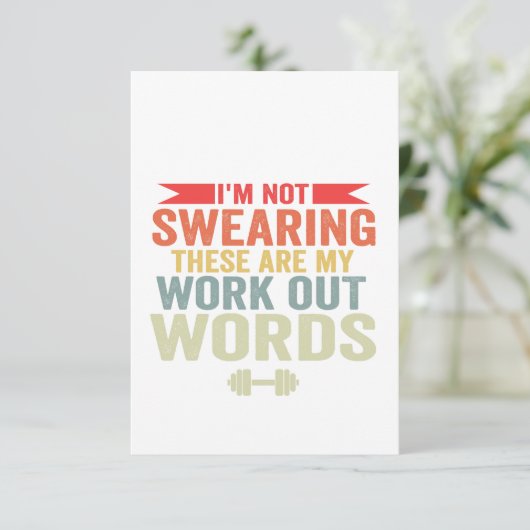 Ik ben niet bang dat dit mijn werkuitwoorden Gym z Bedankkaart (Staand voorkant)