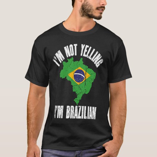 Ik ben niet bang dat ik Braziliaans ben met Retro  T-shirt (Voorkant)