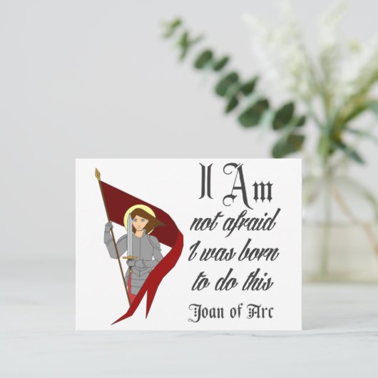 Ik ben niet bang - Joan of Arc Briefkaart (Staand voorkant)