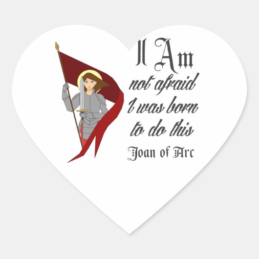 Ik ben niet bang - Joan of Arc Hart Sticker (Voorkant)