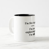 Ik ben niet bang... tweekleurige koffiemok (Voorkant links)