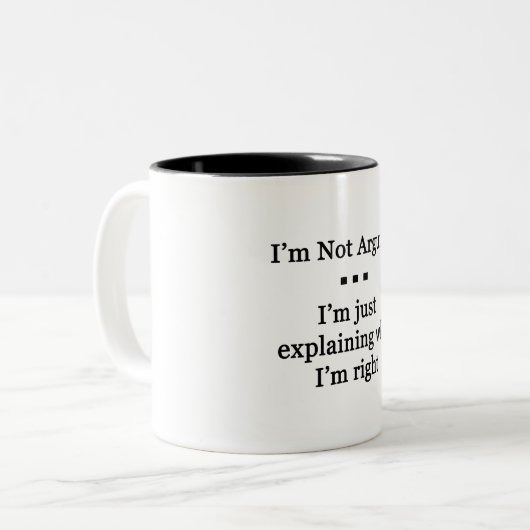 Ik ben niet bang... tweekleurige koffiemok (Voorkant links)