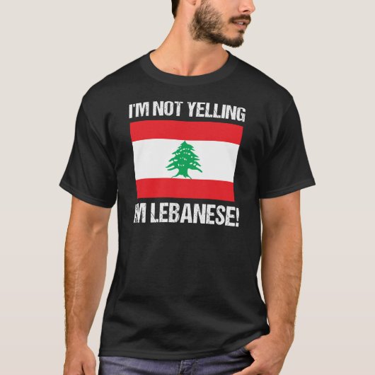 Ik ben niet bang voor de Libanese vlag Libanon T-shirt (Voorkant)