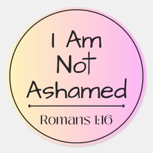 Ik ben niet beschaamd ronde sticker (Voorkant)