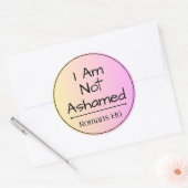 Ik ben niet beschaamd ronde sticker (Envelop)