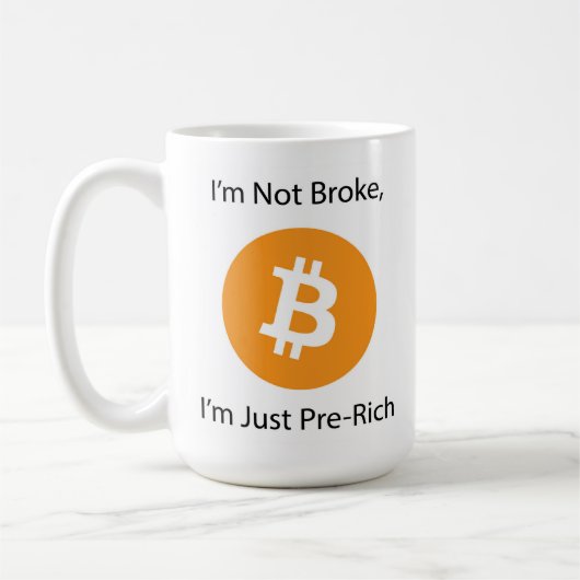 Ik ben niet blut, ik ben gewoon pre-rijk koffiemok (Links)