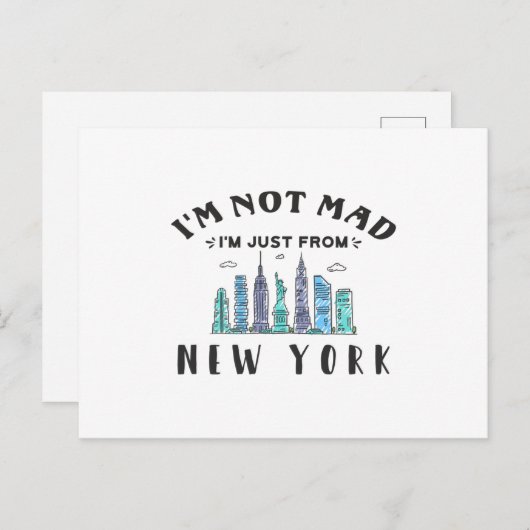 Ik ben niet boos dat ik uit New York kom. Briefkaart (Voorkant / Achterkant)