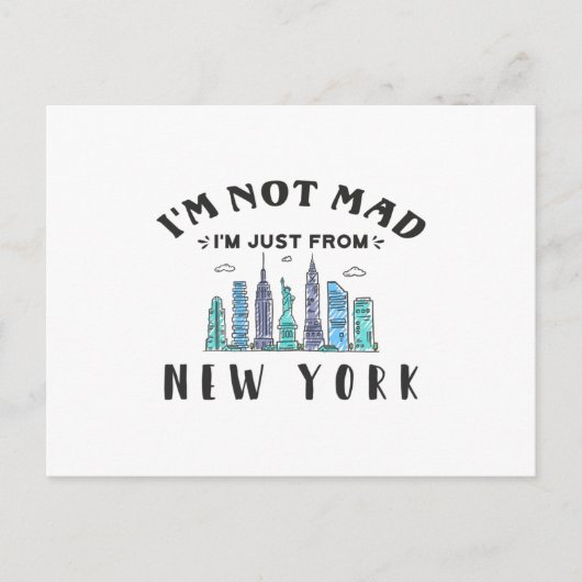 Ik ben niet boos dat ik uit New York kom. Briefkaart (Voorkant)