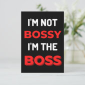 Ik ben niet Bossy, ik ben de baas Bedankkaart (Staand voorkant)