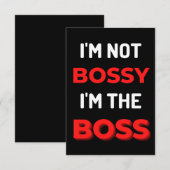 Ik ben niet Bossy, ik ben de baas Bedankkaart (Voorkant / Achterkant)