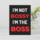 Ik ben niet Bossy, ik ben de baas Bedankkaart (Staand voorkant)