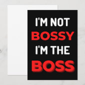 Ik ben niet Bossy, ik ben de baas Bedankkaart (Voorkant / Achterkant)