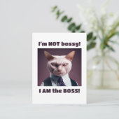 Ik ben niet Bossy, ik ben de boss - Funny Boss Cat Briefkaart (Staand voorkant)
