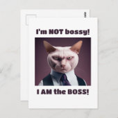 Ik ben niet Bossy, ik ben de boss - Funny Boss Cat Briefkaart (Voorkant / Achterkant)