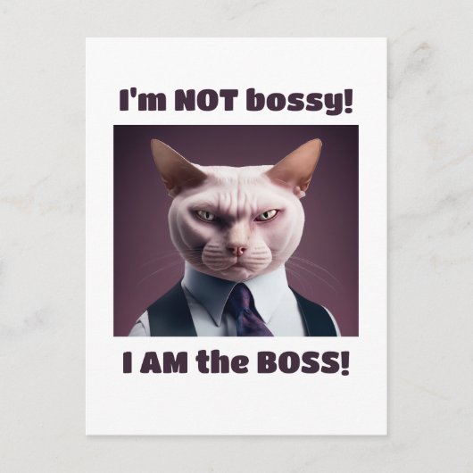 Ik ben niet Bossy, ik ben de boss - Funny Boss Cat Briefkaart (Voorkant)