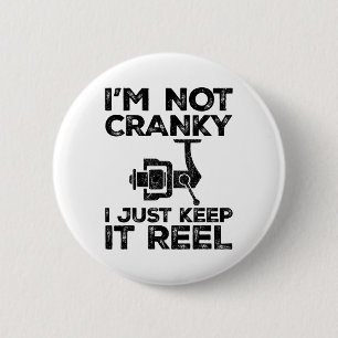 Ik ben niet chagrijnig, ik hou het Reel grappig Vi Ronde Button 5,7 Cm