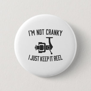 Ik ben niet chagrijnig, ik hou het visgrappig en F Ronde Button 5,7 Cm