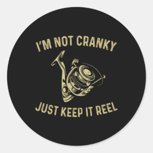 Ik ben niet chagrijnig, ik hou het visgrappig en r ronde sticker