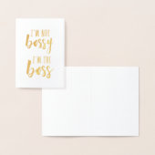 Ik ben niet de baas, ik ben de baas | Goud Folie Kaarten (Display)