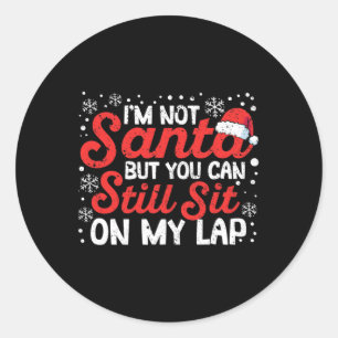Ik ben niet de kerstman, maar je kunt nog steeds o ronde sticker