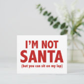 Ik ben niet de Kerstman (maar je kunt op mijn lab  Feestdagenkaart (Staand voorkant)