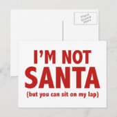 Ik ben niet de Kerstman (maar je kunt op mijn lab  Feestdagenkaart (Voorkant / Achterkant)