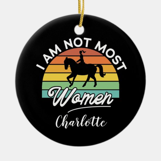 Ik ben niet de meeste  paardenliefhebber voor vrou keramisch ornament (Voorkant)