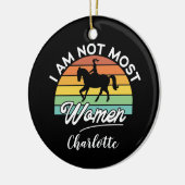 Ik ben niet de meeste  paardenliefhebber voor vrou keramisch ornament (Links)