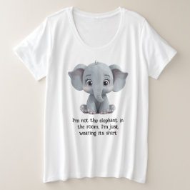 Ik ben niet de olifant in de zaal grote maat t-shirt
