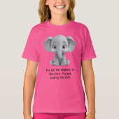 Ik ben niet de olifant in de zaal t-shirt (Voorkant)