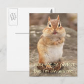 Ik ben niet de perfecte Chipmunk Quote Briefkaart (Voorkant / Achterkant)
