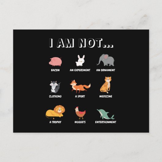 Ik ben niet... Dierenwelzijn Briefkaart (Voorkant)